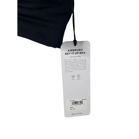 Alo Yoga AIRBRUSH REV IT UP BRA  Black NWT XS - Picture 4 of 5